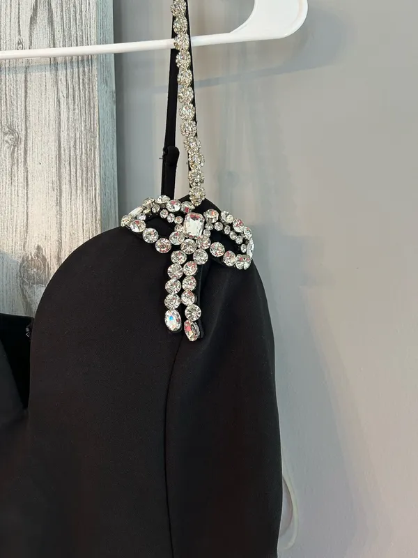 Absolutely stunning black jumpsuit with rhinestone embellishments size XL - Image 6