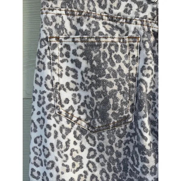 Lioness Leopard Cheetah Animal Print Denim 100% Cotton Jeans Pants Womens XS - Image 12