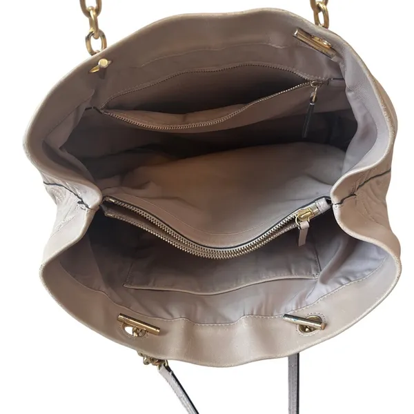Tory Burch Fleming Quilted Soft‎ Tote Blush Pink Nude Chain Bag - Image 3