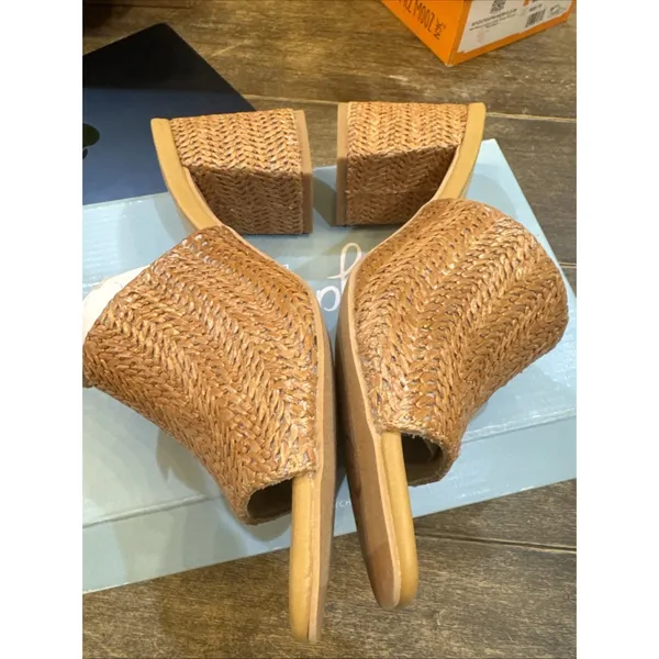 Seychelles Adapt Raffia Mules Sandal Natural Size 8.5 Beachy Coastal Neutral - Image 8