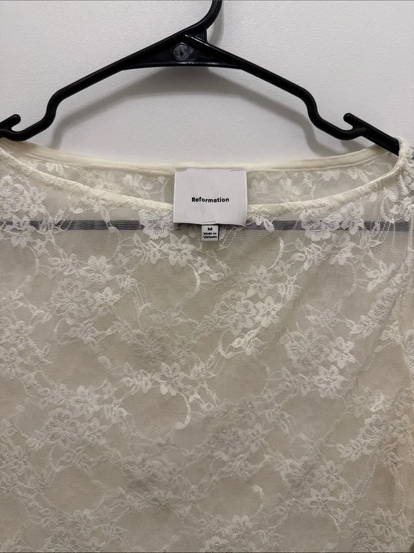 Reformation Adriano Lace Knit Top - Image 3