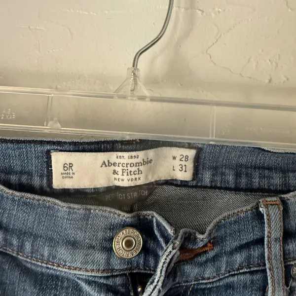 Abercrombie Fitch Womens Size 6R Blue Denim Skinny Jeans‎ Perfect Stretch - Image 3