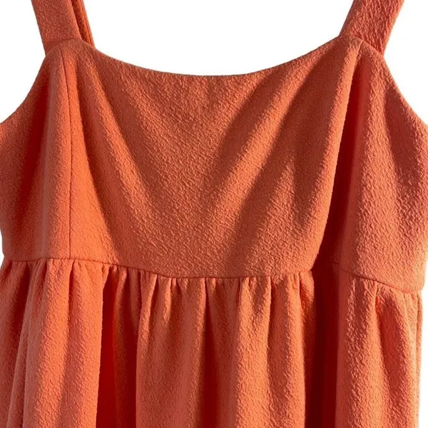Scoop Women's Tiered Dress Midi Sleeveless Drop Waist Orange/Coral Size Large 12 - Image 3
