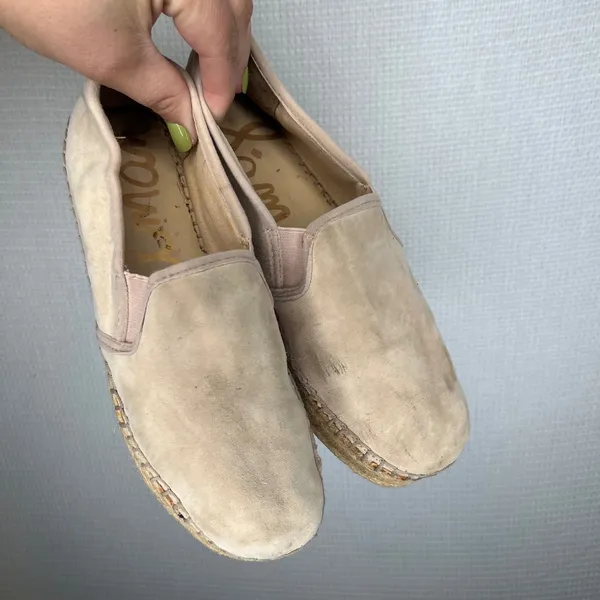Sam Edelman Adena Beige Suede Espadrille Slip On Flats Womens Size 8 - Image 5