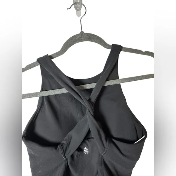 Athleta Black Ribbed Racerback Tank Top‎ Size XS with Built-in Shelf Bra - Image 5