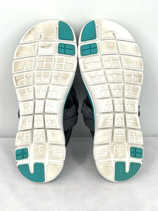 Skechers Cali Meditation Studio Gray Teal Slingback Toe Post Sandals Women’s 8 - Image 6