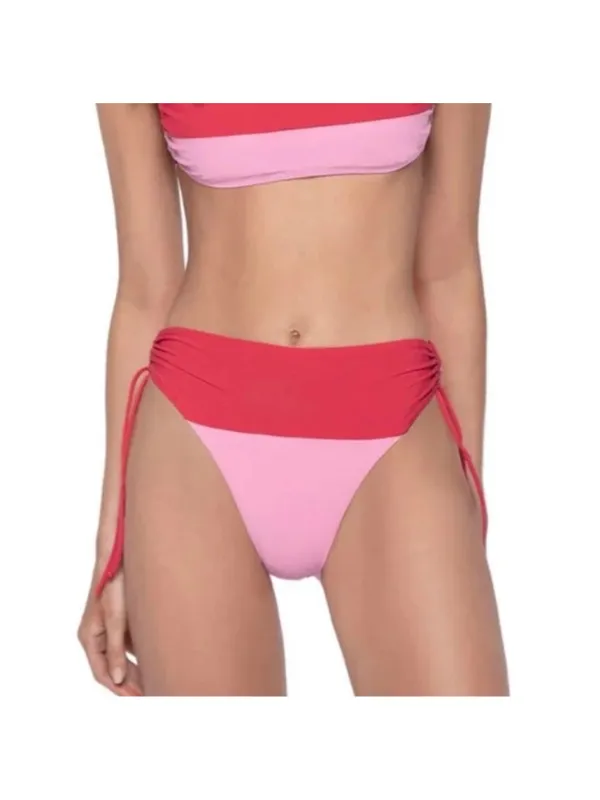 NWT Pilyq PQ Aura Shirred High Waisted Colorblock Bikini Bottoms- Size Medium - Image 2