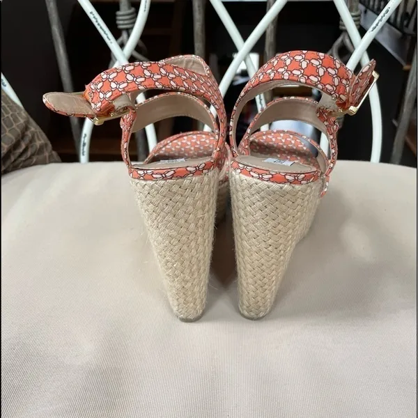 Steve Madden Jenny Printed Espadrille Wedge Sandal in‎ Orange Size 7.5 - Image 4