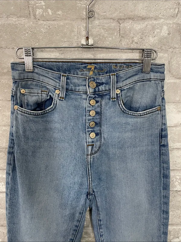 7 For All Mankind The High Waist Skinny Button-Fly Jeans - Image 2
