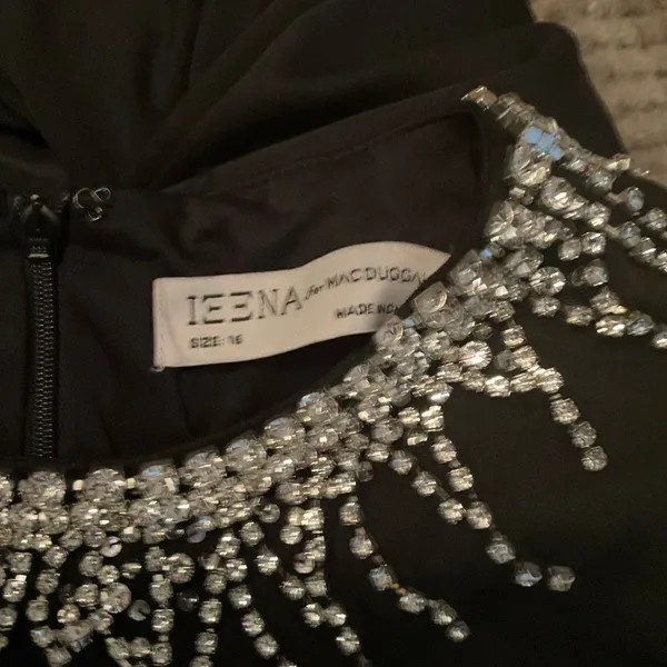 Mac Duggal 26516 Sleeveless Rhinestone Collar Column Gown Black 16 - Image 15