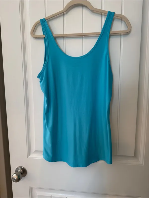 No Boundaries Bright Turquoise Scoop Tank Top - Image 2