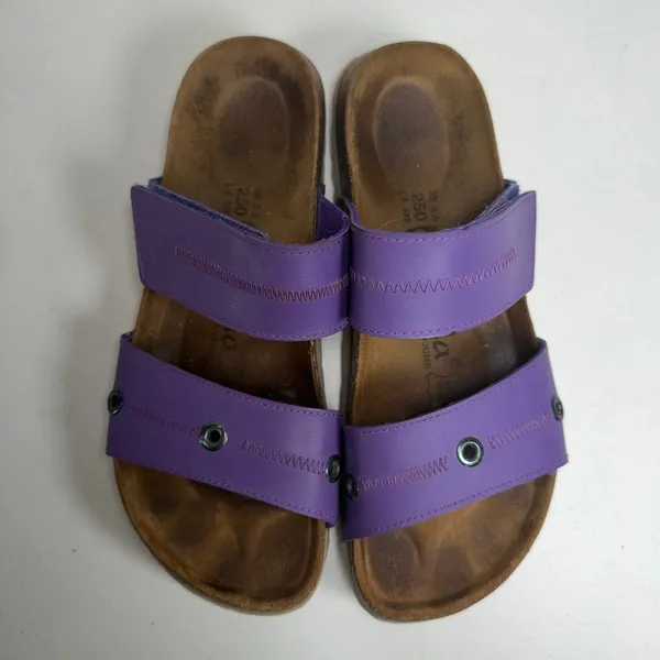 Birkenstock Betula 39 Sandals Purple Slide Two Strap Cork Footbed Adjustable Comfort Shoes - Image 6