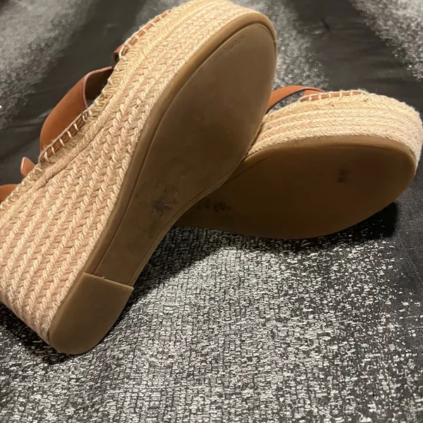 Womens 8M Tory Burch Selby wedge espadrille sandal brown/jute-wrapped platform - Image 13