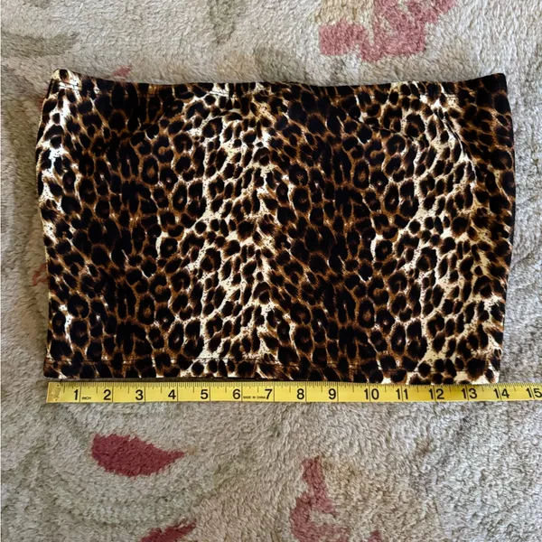 Leopard print tube top buckle cheetah animal women’s large western boho festival - Image 3