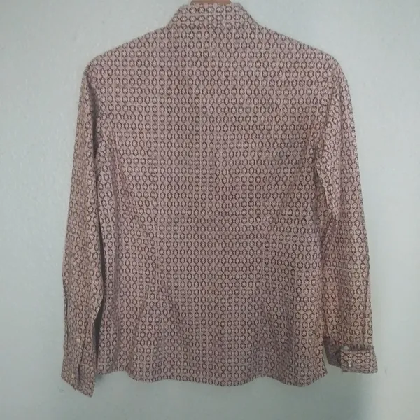 Panhandle S Western Pearl Snap Cowgirl Fitted Cotton Shirt in Pink Pattern - Image 5