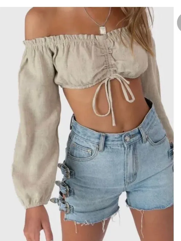 Oceana Off The Shoulder Crop Top - Image 4