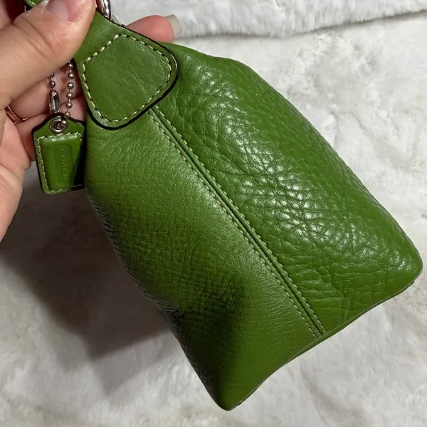 COACH Vintage Y2K EST. 1941 Leatherware Green Mini Shoulder Baguette Bag - Image 5