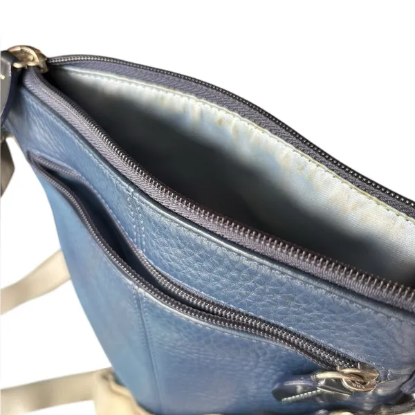 Coach Legacy Navy Blue Pebbled Leather Swing Pack Messenger Shoulder Bag - Image 5