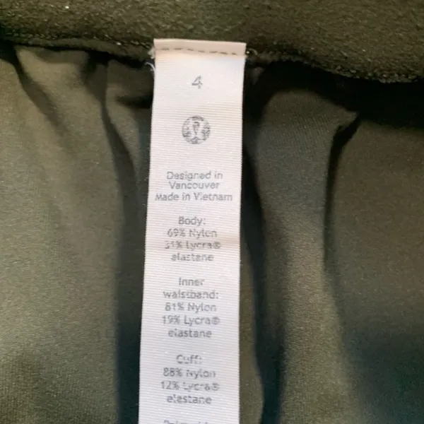 Lululemon High Rise Jogger Pants Olive Green Stretch Size 4 Paperbag Waist - Image 9