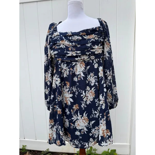 Abercrombie & Fitch Emerson Balloon Sleeve Mini Dress Size XL - Image 3