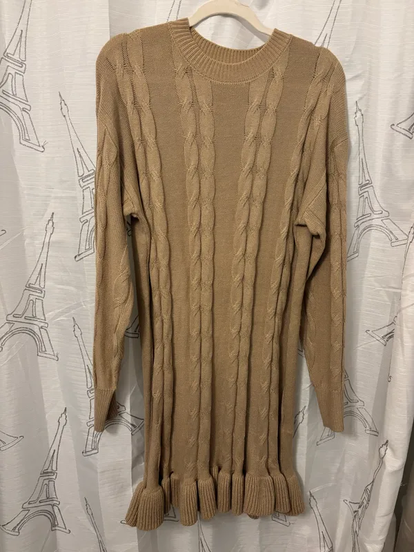 Nude color sweater dress - Image 3