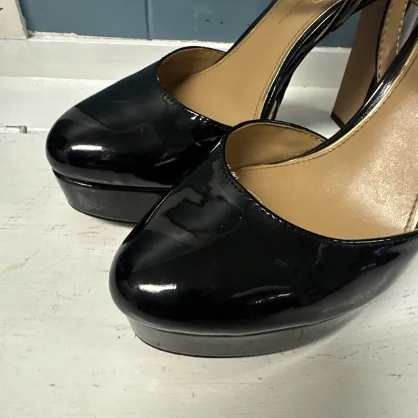 Jessica‎ Simpson Platform Chunky Heel Shoe Double Ankle Straps Black Women's 7 - Image 4
