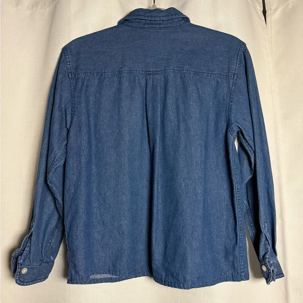 Vintage Disney Winnie The Pooh & Friends Denim Button Up Long Sleeve Shirt Small - Image 2