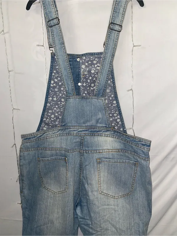 Light Wash Denim Overalls Blue Size 10 - Image 8