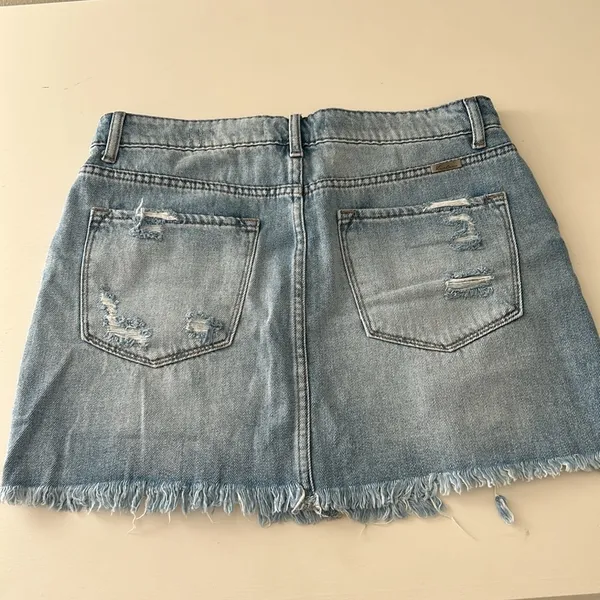 Kacan distressed blue Jean mini western skirt - Image 6