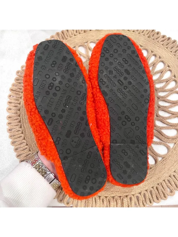 Bombas Women's Sunday Mule Slipper Orange Size W5 Sherpa Cozy - Image 4