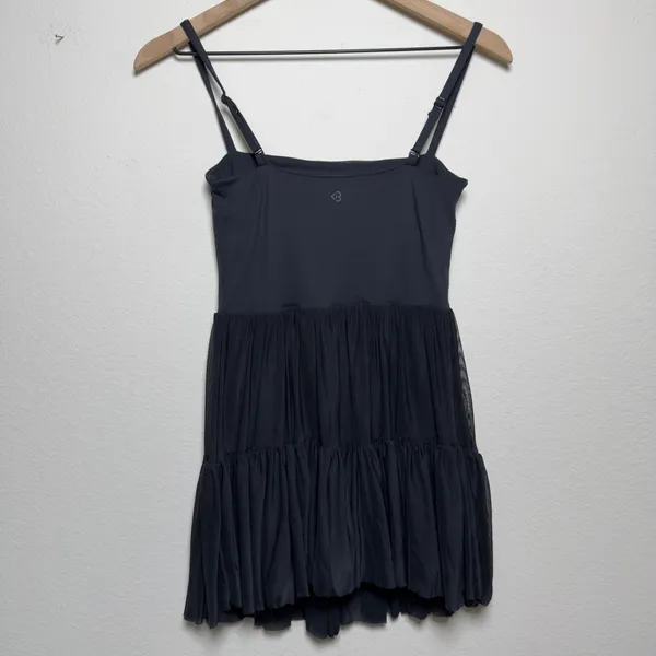 Blogilates Women Ballerina Dress Small Black Tiered Mesh Skirt Built-in Shorts - Image 9