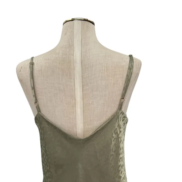 Show Me Your Mumu Zio‎ Dress Slip Satin Cheetah Print Sage Green Size Small - Image 9