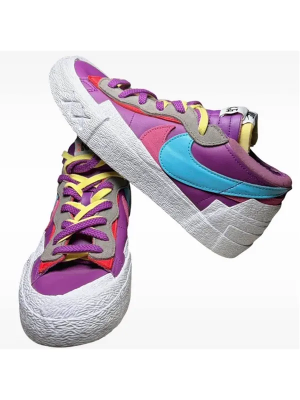 Women's Nike x KAWS Sacai Blazer Low Sneakers Purple Blue Multi-Color - Image 7