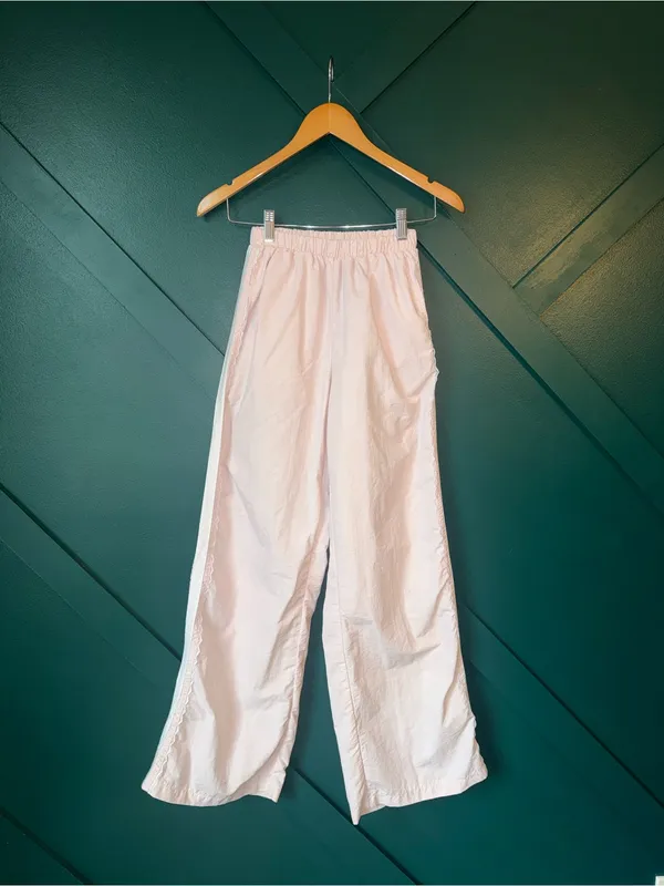 No Boundaries Lace Wiide Leg Side Stripe Track Pants Y2K Coquette Size XS - Image 2