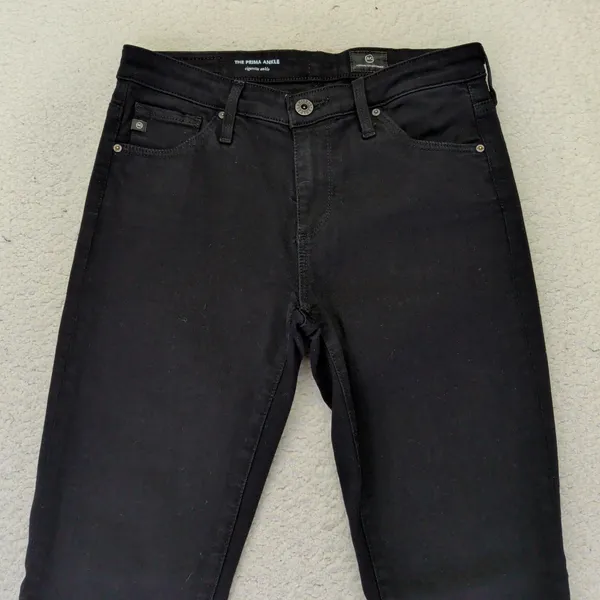AG Adriano Goldschmied The Prima Ankle Cigarette Jeans Black Raw‎ Hem 25R - Image 3
