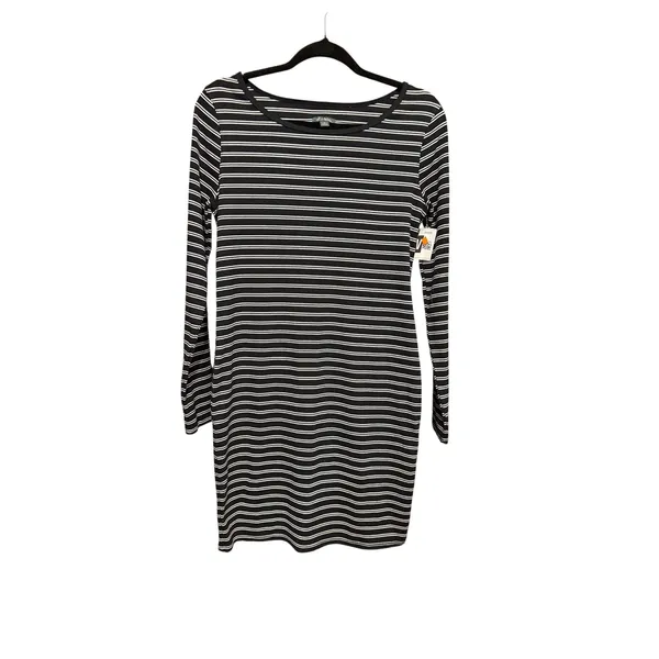 Wild Fable Womens Black White Striped Long‎ Sleeve Bodycon Mini Dress Size M - Image 2