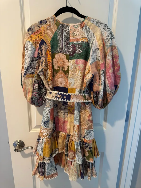 Zimmermann Anneke Ruffle Hem Mini Dress | Size 2 - Image 7