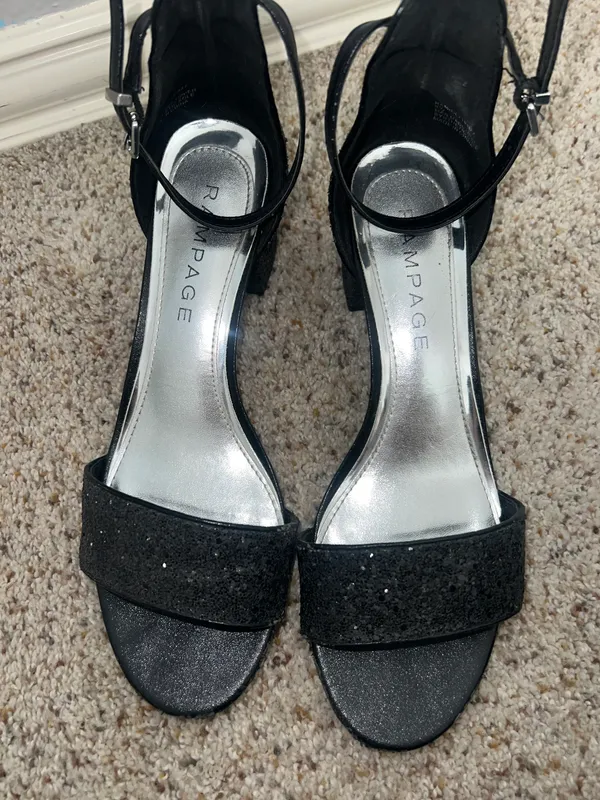 Rampage Black Glitter Heels - Image 2