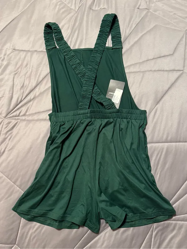 Kohl's Maternity Romper Green Pocket Stretch Jumpsuit NWT - Image 7