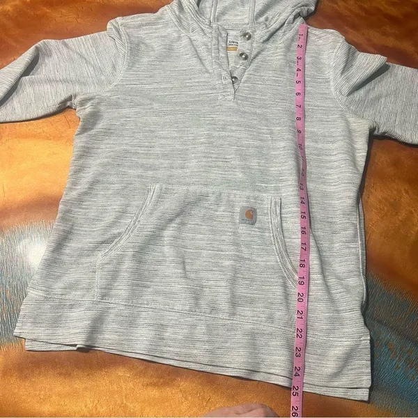 Carhartt Pullover hoodie large gray white Heather - Image 8