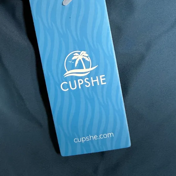Cupshe Teal Blue Twist Front Halter One Piece Swimsuit CAA12E4L003RR Small NEW - Image 2