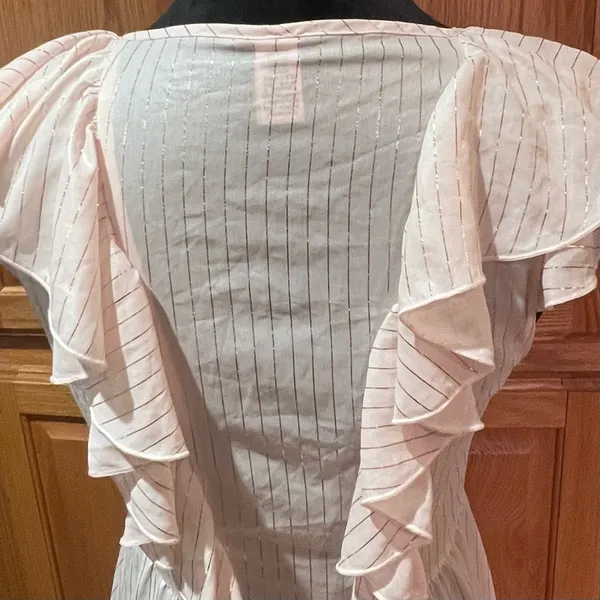 Victoria's Secret Dream Angels Sheer Satin Ruffle Kimono Robe Pink‎ & Rose Gold - Image 13