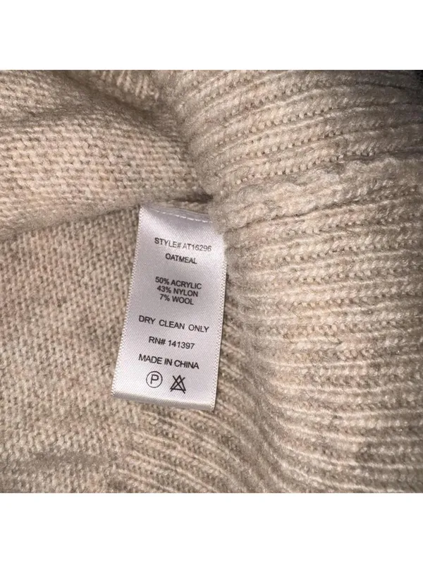 ASTR The Label $80 Wool Tri-Blend Woman’s Large Beige Pleated Wrap Sweater S - Image 6