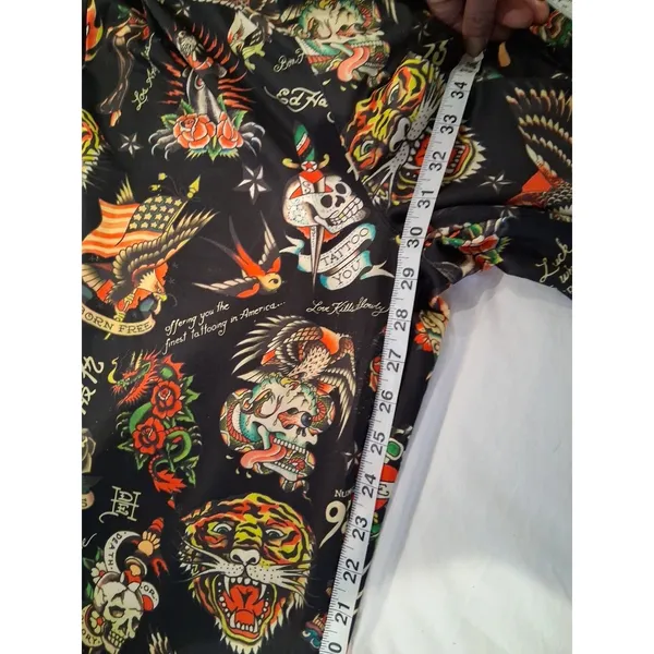 NEW Ed Hardy Flashboard Track Pants Black Gold Embroidered Women's Size L Skull - Image 7