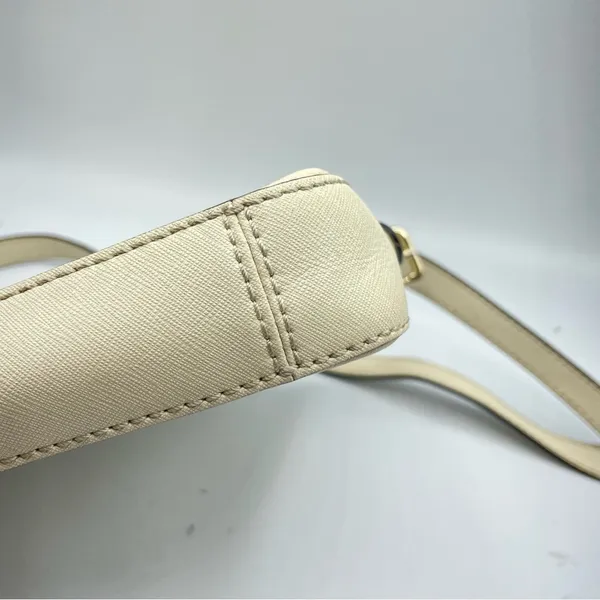 Kate Spade Cream Leather Square Crossbody Handbag Purse Medium Bag Classic - Image 14