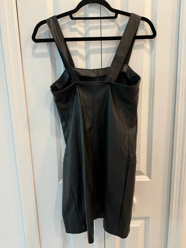 Abercrombie & Fitch Vegan Leather Shift Mini Dress - Image 6