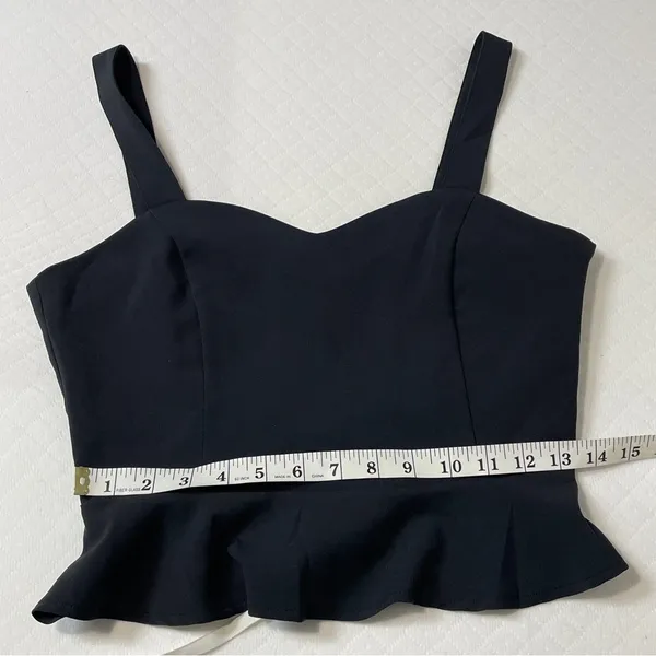 Alythea Black Lace‎ Up Peplum Crop Top size medium - Image 8