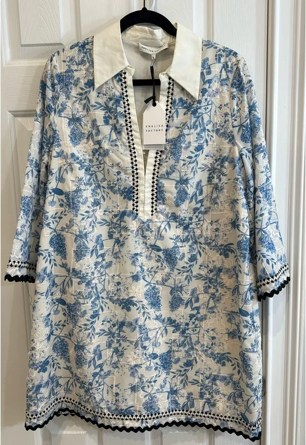 English Factory Timeless Toile Tunic Dress - Image 7