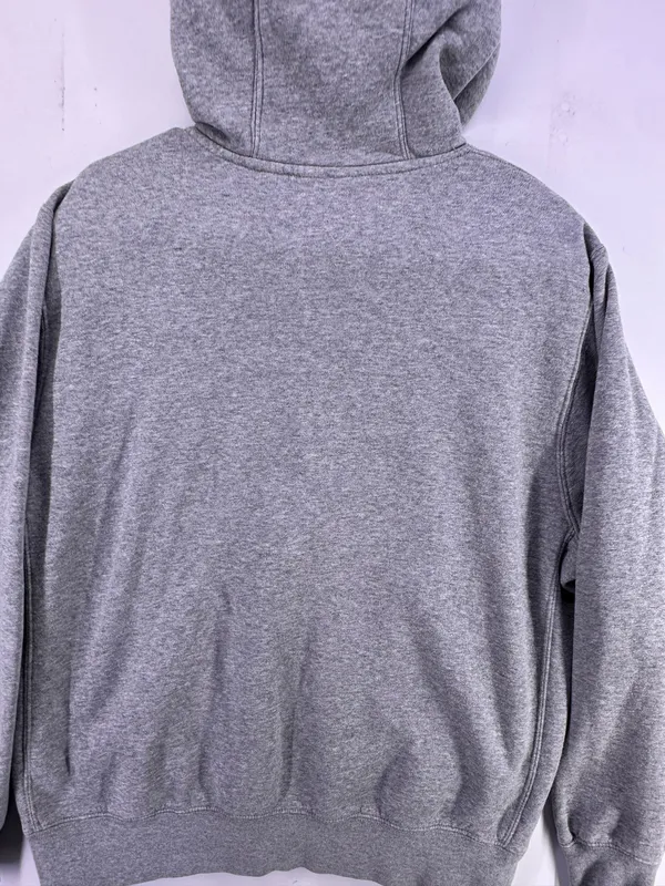 Vintage Nike Light Gray Hoodie White Logo Size Medium - Image 11