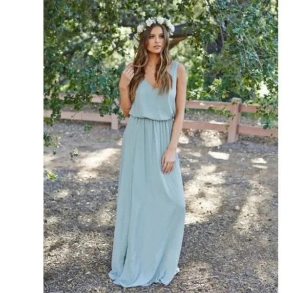 Show Me Your Mumu Kendall Maxi Dress in Silver Sage Crisp Bridal size XL NEW - Image 10